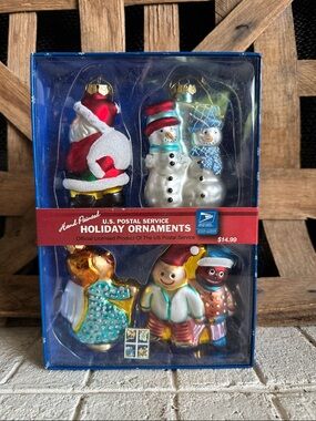 2005 U.S. POSTAL SERVICE HOLIDAY ORNAMENTS WITH STAMPS NEW